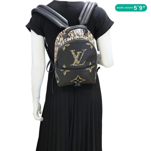 LOUIS VUITTON Palm Springs Jungle PM Monogram Giant Canvas Backpack Black