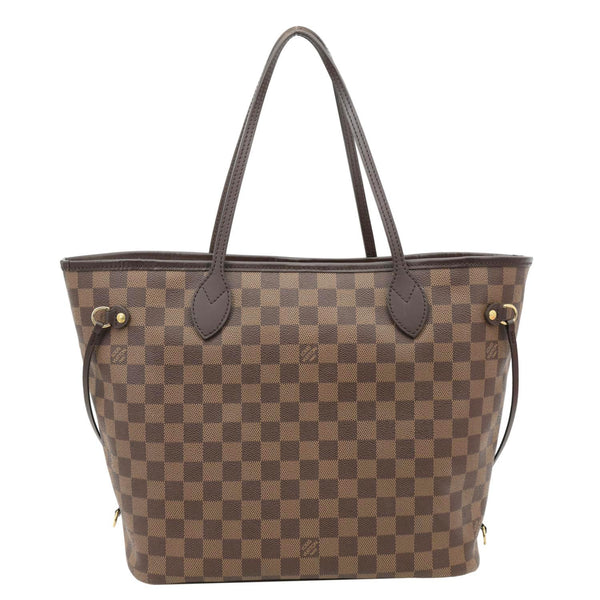 LOUIS VUITTON Neverfull MM Damier Ebene Tote Bag Rose Ballerine