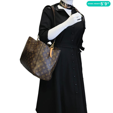 LOUIS VUITTON Montaigne MM Monogram Canvas Shoulder Bag Brown