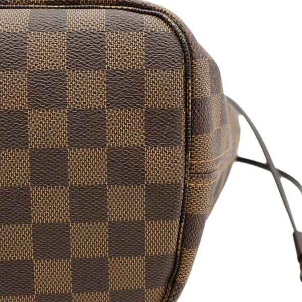 LOUIS VUITTON Neverfull MM Damier Ebene Tote Bag Rose Ballerine