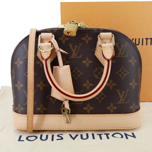 LOUIS VUITTON Alma BB Monogram Canvas Crossbody Bag Brown