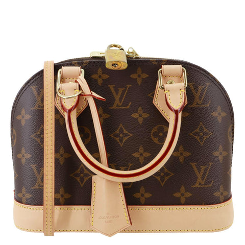 LOUIS VUITTON Alma BB Monogram Canvas Crossbody Bag Brown