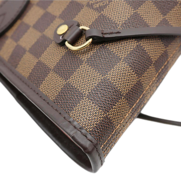 LOUIS VUITTON Neverfull MM Damier Ebene Tote Bag Rose Ballerine