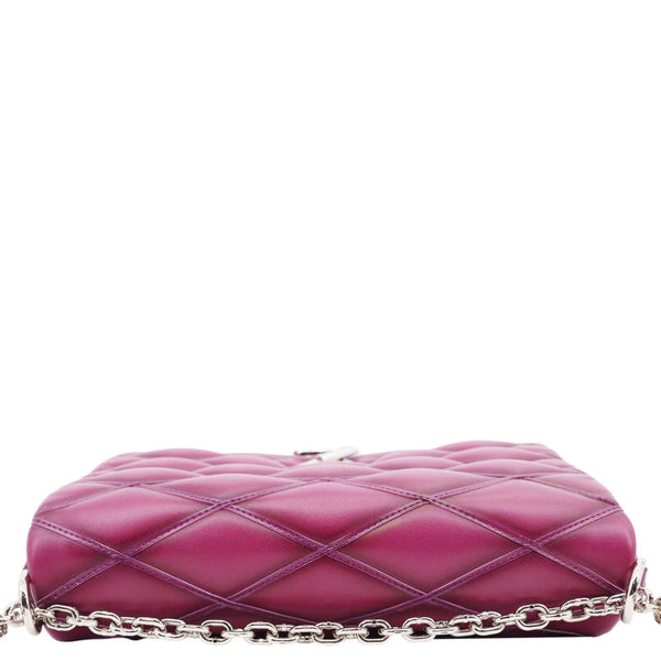 LOUIS VUITTON GO-14 MM Malletage Quilted Lambskin Leather Crossbody Bag Burgundy