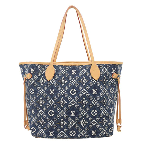 LOUIS VUITTON Neverfull MM Monogram Jacquard Since 1854 Canvas Tote Bag Blue