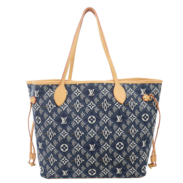 LOUIS VUITTON Neverfull MM Monogram Jacquard Since 1854 Canvas Tote Bag Blue