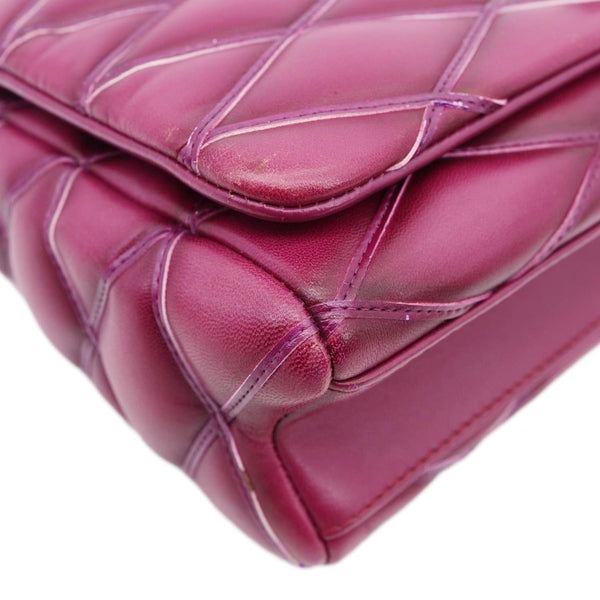 LOUIS VUITTON GO-14 MM Malletage Quilted Lambskin Leather Crossbody Bag Burgundy