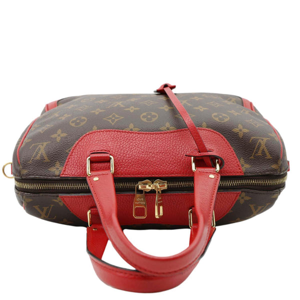 Louis Vuitton Retiro NM 2Way Shoulder Bag in Monogram Canvas with Red Leather Trim – Top View