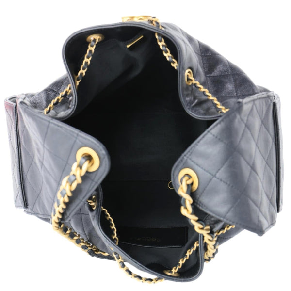 CHANEL 25 Medium Quilted Caviar Leather Chain Shoulder Bag Black