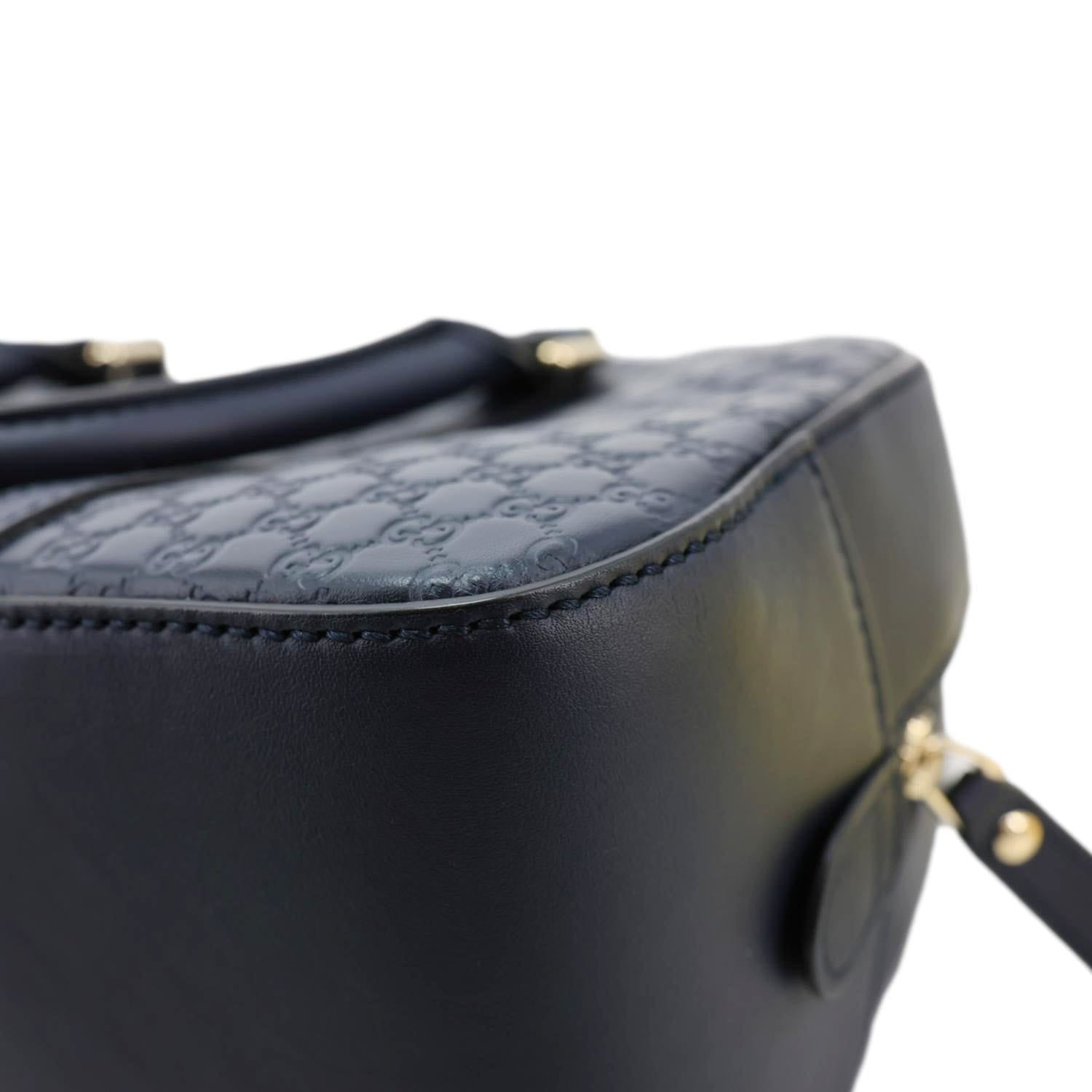 GUCCI Small Microguccissima Leather Crossbody Bag Navy Blue 510286