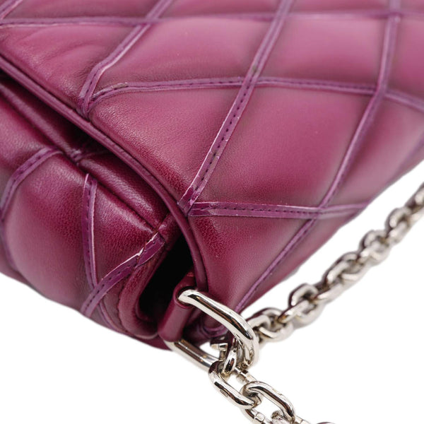 LOUIS VUITTON GO-14 MM Malletage Quilted Lambskin Leather Crossbody Bag Burgundy