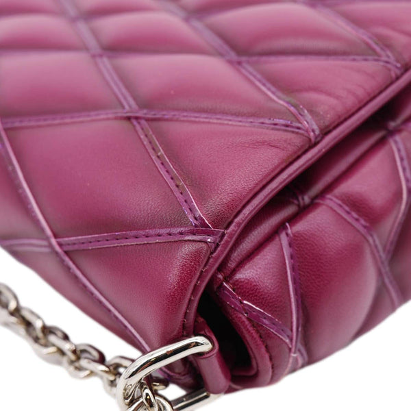 LOUIS VUITTON GO-14 MM Malletage Quilted Lambskin Leather Crossbody Bag Burgundy