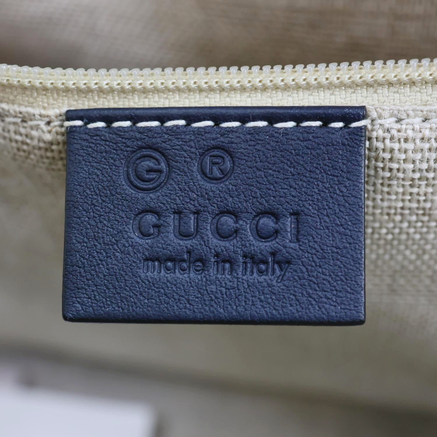 GUCCI Small Microguccissima Leather Crossbody Bag Navy Blue 510286