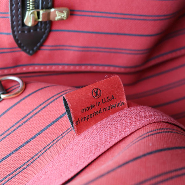 LOUIS VUITTON Neverfull MM Damier Ebene Tote Bag Brown