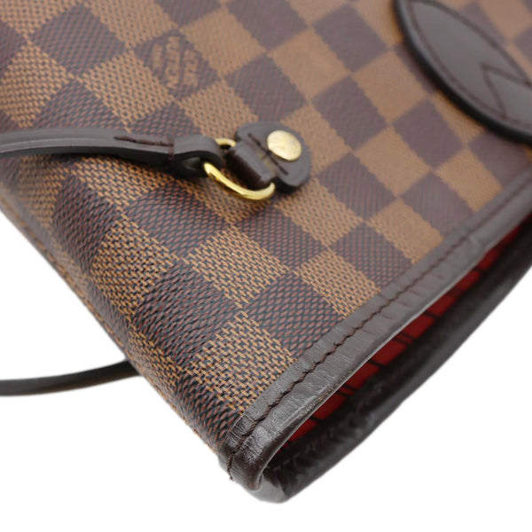 LOUIS VUITTON Neverfull MM Damier Ebene Tote Bag Brown