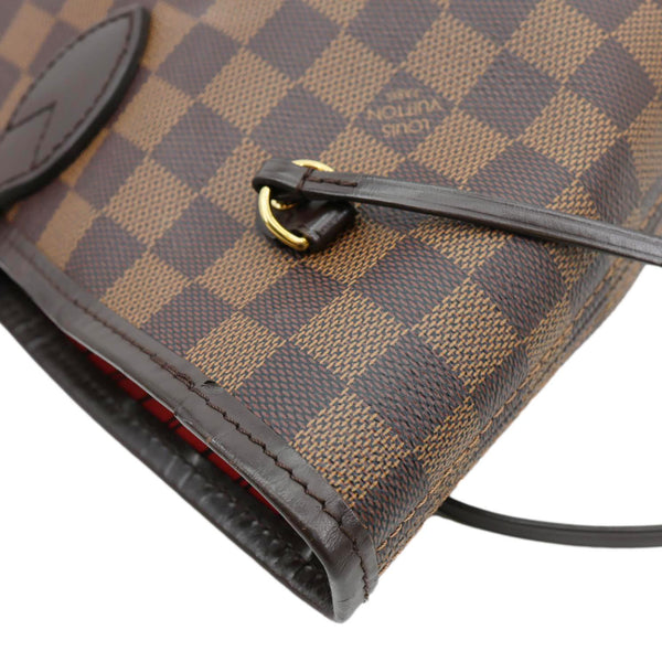 LOUIS VUITTON Neverfull MM Damier Ebene Tote Bag Brown