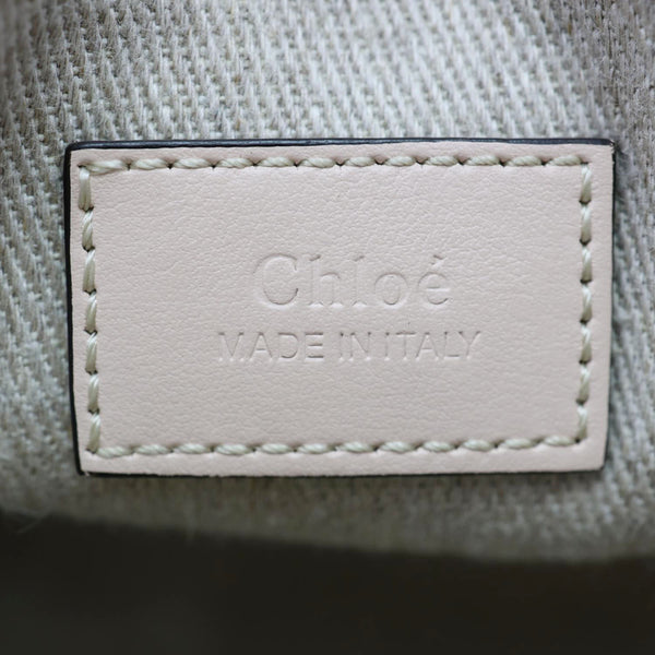 CHLOE Woody Small Linen Canvas Tote Bag Off White