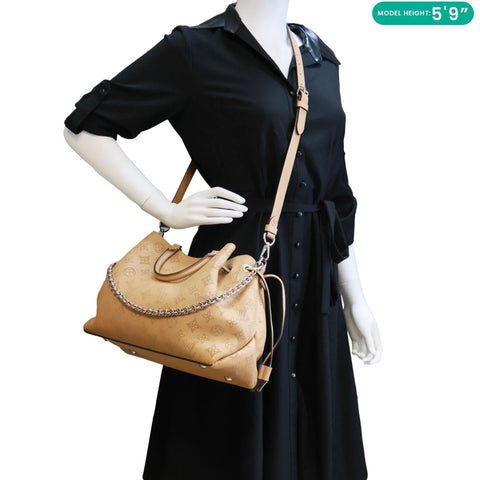 LOUIS VUITTON Bella Mahina Leather Tote Bag Brown
