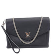 LOUIS VUITTON Mylockme Leather Chain Crossbody Bag Black
