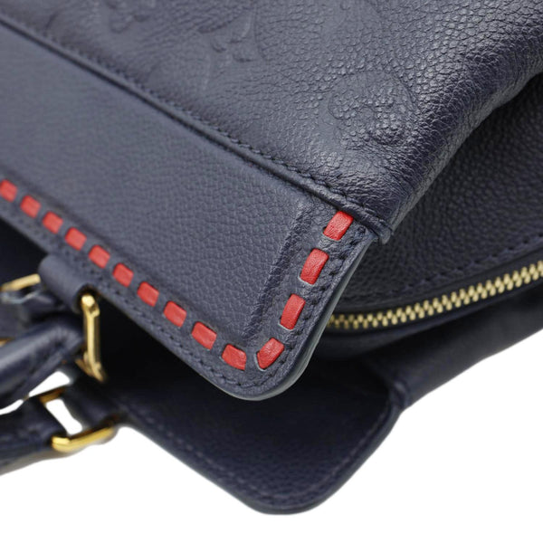 LOUIS VUITTON Vosges MM Whipstitch Monogram Empreinte Leather Shoulder Bag Navy Blue