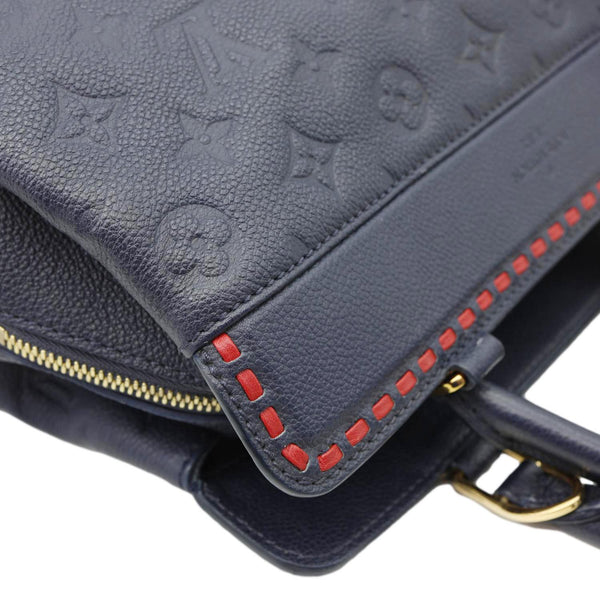LOUIS VUITTON Vosges MM Whipstitch Monogram Empreinte Leather Shoulder Bag Navy Blue