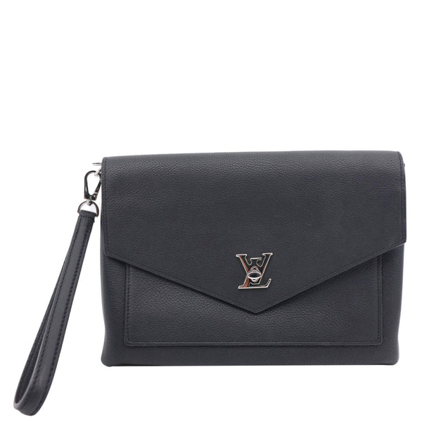 LOUIS VUITTON Mylockme Leather Chain Crossbody Bag Black