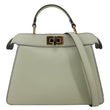 FENDI Peekaboo I SEE U Small Leather Satchel Shoulder Bag Light Green