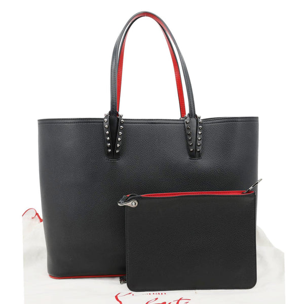 CHRISTIAN LOUBOUTIN Cabata Calfskin Leather Tote Bag Black