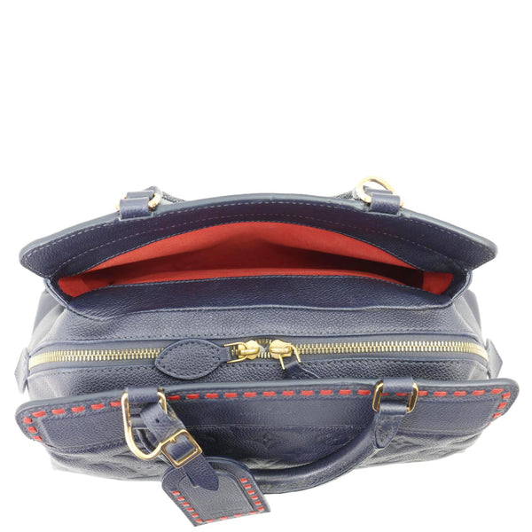 LOUIS VUITTON Vosges MM Whipstitch Monogram Empreinte Leather Shoulder Bag Navy Blue