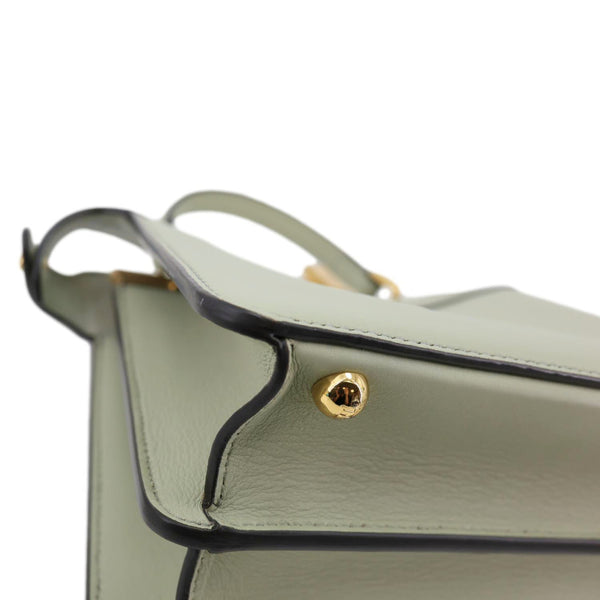 FENDI Peekaboo I SEE U Small Leather Satchel Shoulder Bag Light Green