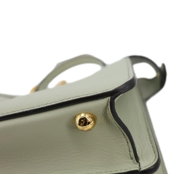 FENDI Peekaboo I SEE U Small Leather Satchel Shoulder Bag Light Green