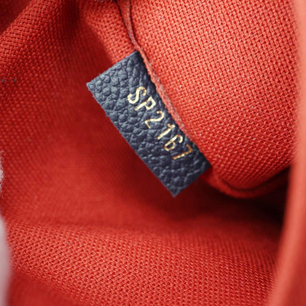 LOUIS VUITTON Vosges MM Whipstitch Monogram Empreinte Leather Shoulder Bag Navy Blue