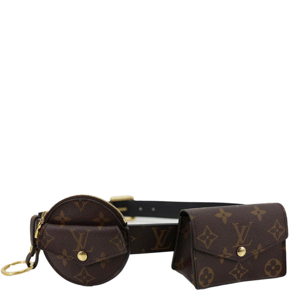 LOUIS VUITTON Daily Multi Pocket Monogram Canvas Belt Size 90/36 Brown