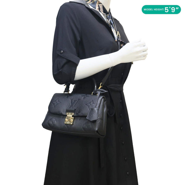 LOUIS VUITTON Madeleine BB Monogram Empreinte Leather Crossbody Bag Black