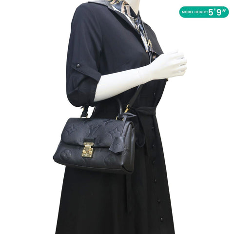 LOUIS VUITTON Madeleine BB Monogram Empreinte Leather Crossbody Bag Black