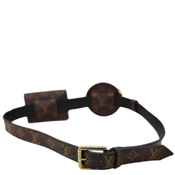 LOUIS VUITTON Daily Multi Pocket Monogram Canvas Belt Size 90/36 Brown