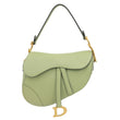 CHRISTIAN DIOR Saddle Grained Calfskin Leather Shoulder Bag Green