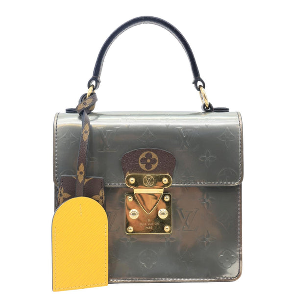 LOUIS VUITTON Spring Street NM Monogram Vernis Leather Shoulder Bag Silver