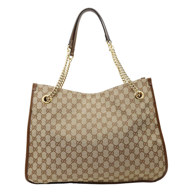 GUCCI Horsebit 1955 Large GG Canvas Tote Bag Beige 623695
