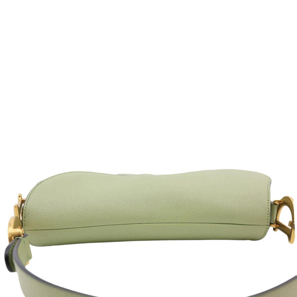 CHRISTIAN DIOR Saddle Grained Calfskin Leather Shoulder Bag Green