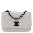 CHANEL Trendy CC Quilted Leather Wallet On Chain Crossbody Bag White