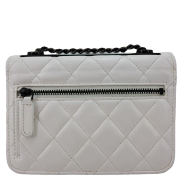 CHANEL Trendy CC Quilted Leather Wallet On Chain Crossbody Bag White