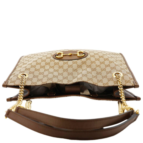 GUCCI Horsebit 1955 Large GG Canvas Tote Bag Beige 623695