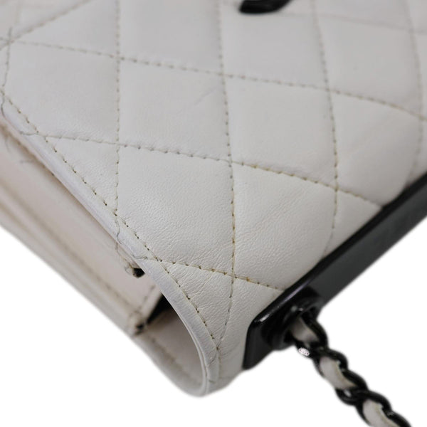 CHANEL Trendy CC Quilted Leather Wallet On Chain Crossbody Bag White