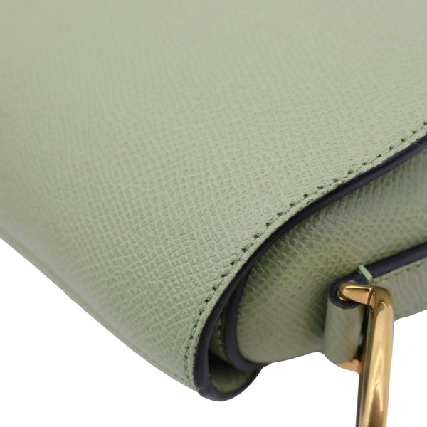 CHRISTIAN DIOR Saddle Grained Calfskin Leather Shoulder Bag Green