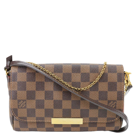 LOUIS VUITTON Favorite PM Damier Ebene Crossbody Bag Brown