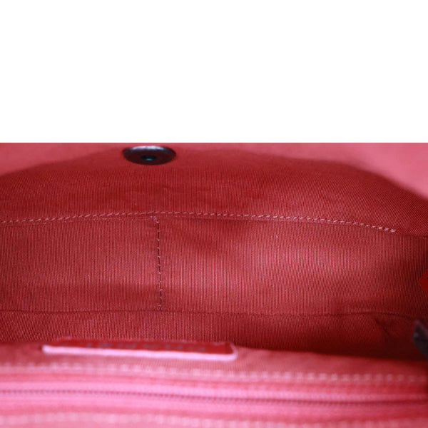 CHANEL Casual Rock Airlines Flap Quilted Crumpled Calfskin Leather Shoulder Bag Red