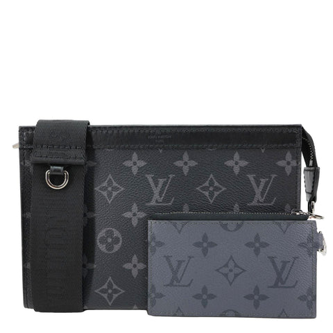 LOUIS VUITTON Gaston Wearable Monogram Eclipse Reverse Crossbody Bag Grey