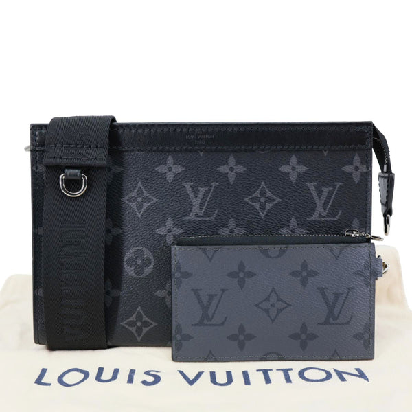 LOUIS VUITTON Gaston Wearable Monogram Eclipse Reverse Crossbody Bag Grey