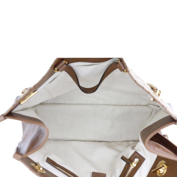 GUCCI Horsebit 1955 Large GG Canvas Tote Bag Beige 623695